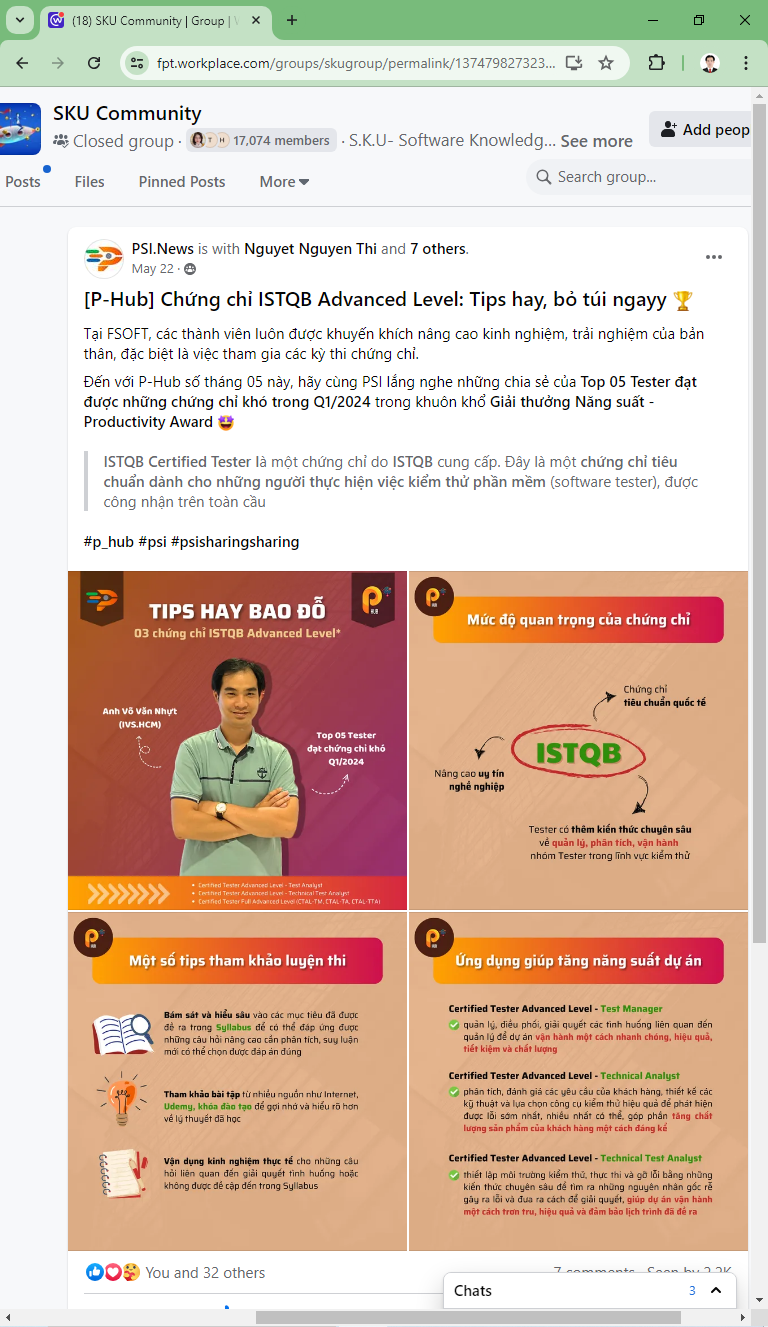 ISTQB Award from FPT